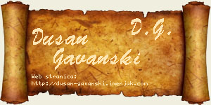 Dušan Gavanski vizit kartica